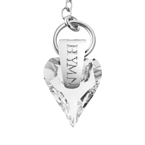 Sacred Heart Key Ring - Crystal