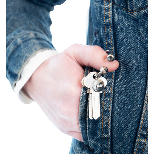 Unisex Circle Key Ring - Onyx