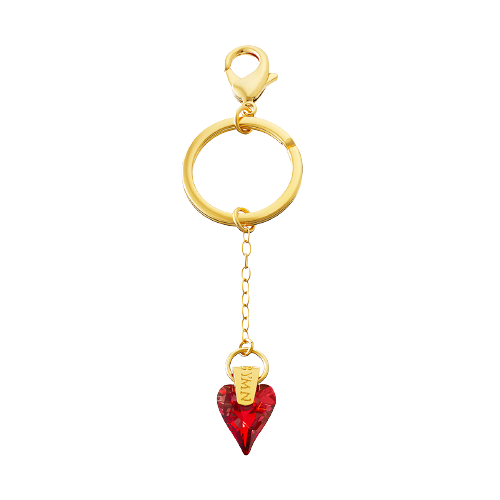 Sacred Heart Key Ring - Red Magma