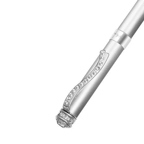 Unisex Jewel Pen With Bend Clip - Silver