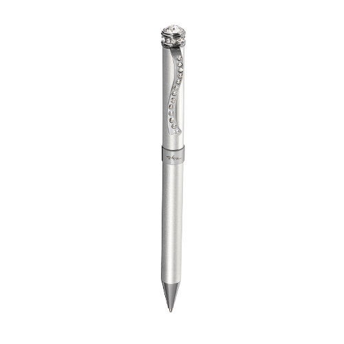 Unisex Jewel Pen With Bend Clip - Silver